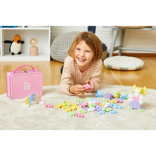 Plus Plus Bricks big Metal pink suitcase 70 pieces 3275 DANTE