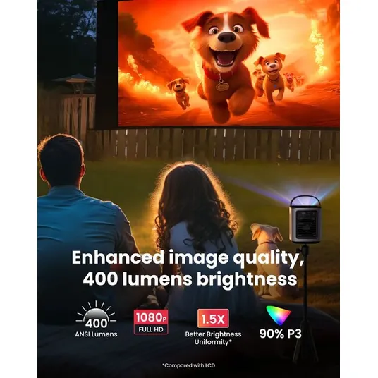 Anker Nebula | Mars 3 Air Google TV Projector with Built-In Netflix | Full HD (1920x1080) | 400 ANSI lumens | Black | Wi-Fi