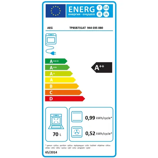 Cepeškrāsns AEG TP8SB731AT