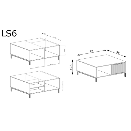 LINKaSTYLE coffee table LS6 cashmere