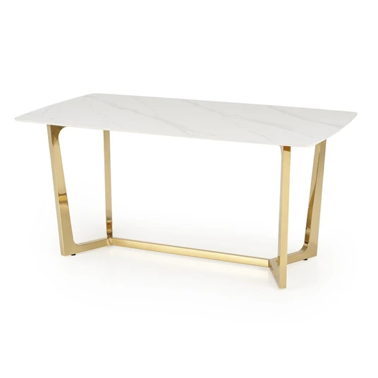 CLEMENTE table, color: top - white marble, legs - gold