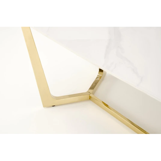 CLEMENTE table, color: top - white marble, legs - gold