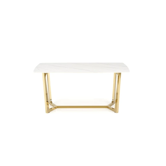 CLEMENTE table, color: top - white marble, legs - gold