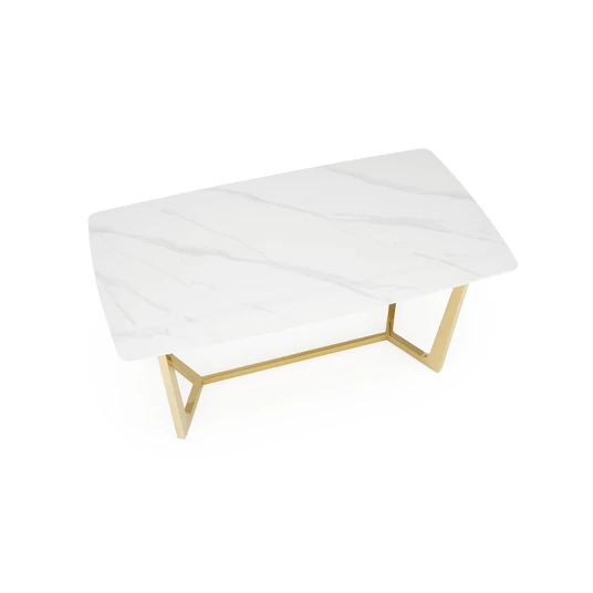 CLEMENTE table, color: top - white marble, legs - gold