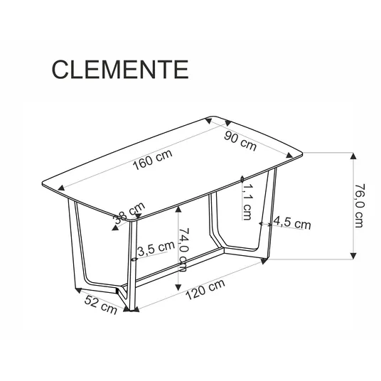 CLEMENTE table, color: top - white marble, legs - gold