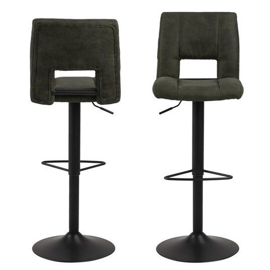 Baaritooli SYLVIA oliivroheline/must, 2 tk