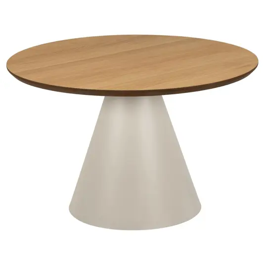 Soli coffee table, Top oak veneer matt, Base steel matt grey, Ø65x43 cm