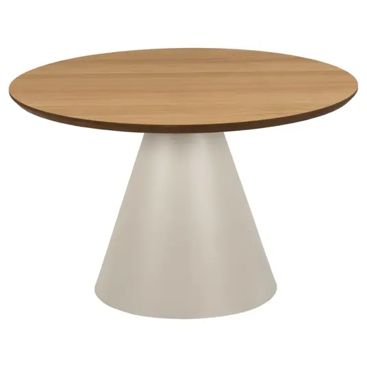 Soli coffee table, Top oak veneer matt, Base steel matt grey, Ø65x43 cm