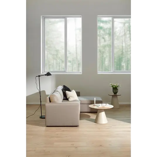 Soli coffee table, Top oak veneer matt, Base steel matt grey, Ø65x43 cm