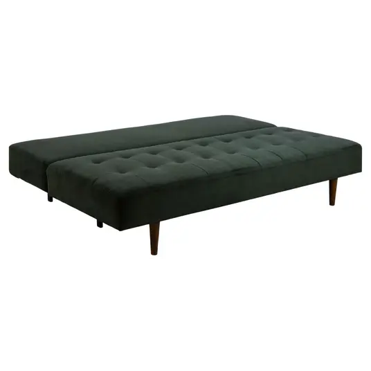 Blain sofa bed, Seat dark green Wind 190, Base rubberwood smoked, 200x105x83 cm