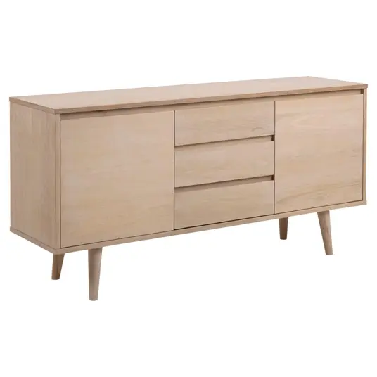 Nagano sideboard, Top oak veneer white pigm, Base oak white pigment, 150x40x75 cm