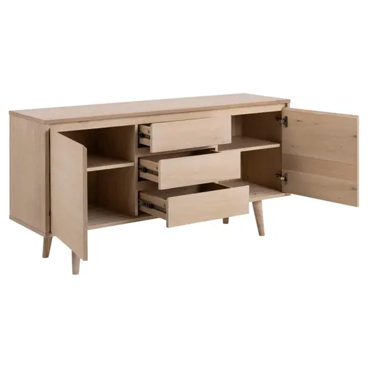 Nagano sideboard, Top oak veneer white pigm, Base oak white pigment, 150x40x75 cm