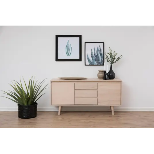Nagano sideboard, Top oak veneer white pigm, Base oak white pigment, 150x40x75 cm
