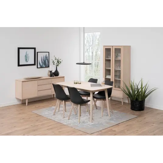 Nagano sideboard, Top oak veneer white pigm, Base oak white pigment, 150x40x75 cm