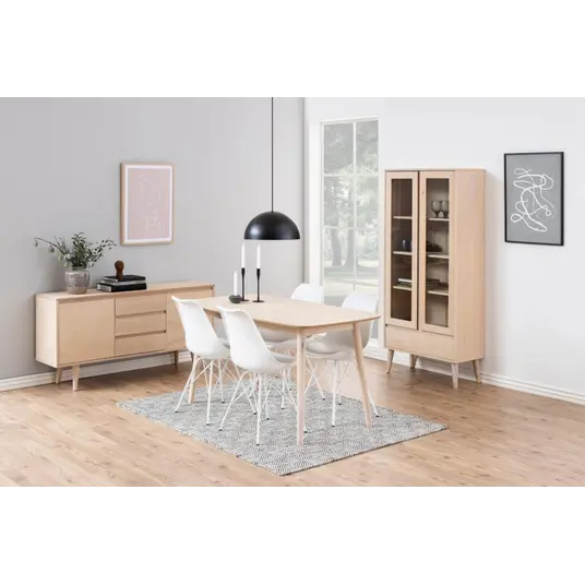 Nagano sideboard, Top oak veneer white pigm, Base oak white pigment, 150x40x75 cm