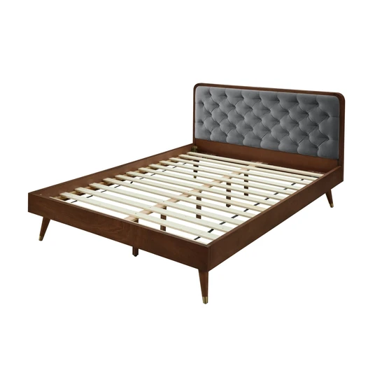 CASSIDY 140 bed, grey / walnut