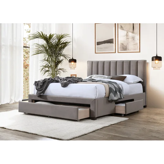 Voodi Grace 140 cm sahtlitega, helepruun
