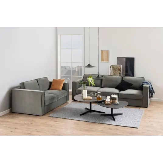 Barnsley coffee table, Top ceramic black Fairba., Base steel matt black, 84x77x34 cm