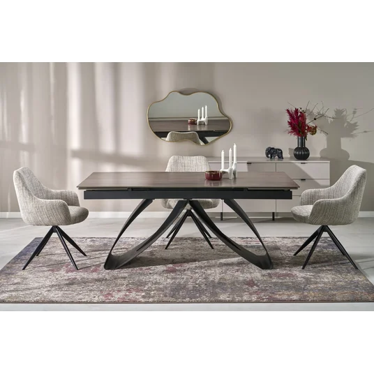 HILARIO extension table, walnut / black