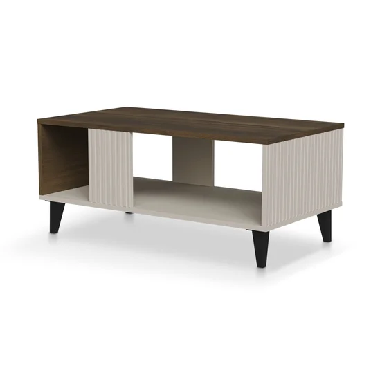 RANDOM 2 LAW-1 coffee table, color: cashmere / walnut / black