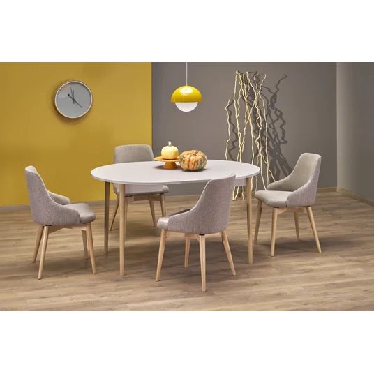 PIVOT extension table top - cashmere, legs - natural