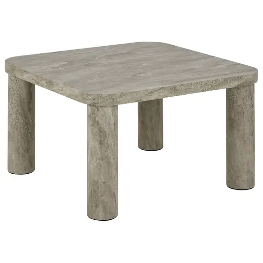 Solano coffee table, Top paper grey marble, Base paper grey marble, 60x60x36 cm