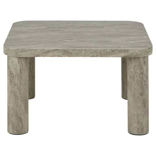 Solano coffee table, Top paper grey marble, Base paper grey marble, 60x60x36 cm