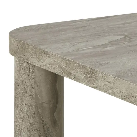 Solano coffee table, Top paper grey marble, Base paper grey marble, 60x60x36 cm