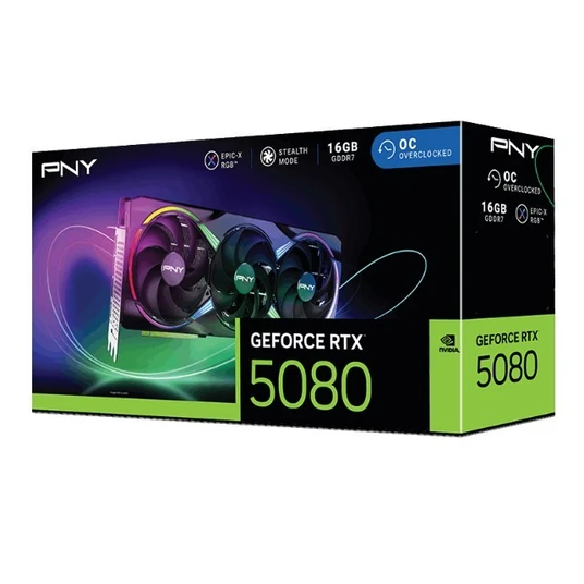 PNY GeForce RTX 5080 ARGB EPIC-X RGB™ Triple Fan 16GB OC DLSS 4