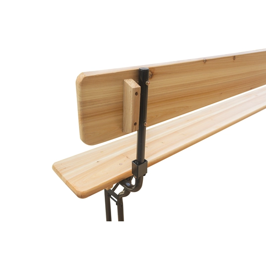Lauko suolų su stalu rinkinys su atlošais 220 cm, natūralaus medžio