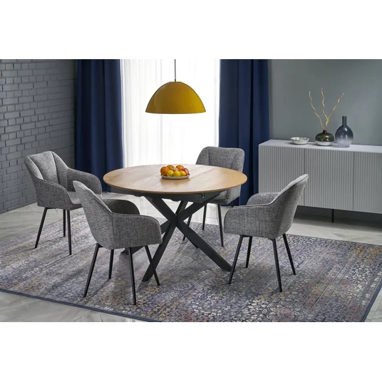 Söögilaud Acord, 120-200 x 75 cm, tamm/must