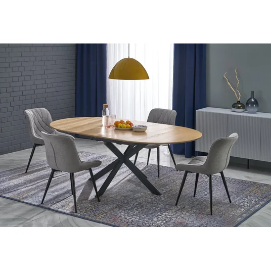 Söögilaud Acord, 120-200 x 75 cm, tamm/must