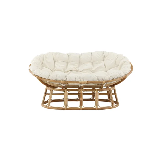 Mamasan Rattan Love Seat Nature - Double - balta pagalvėlės - Ersätter 2107-101