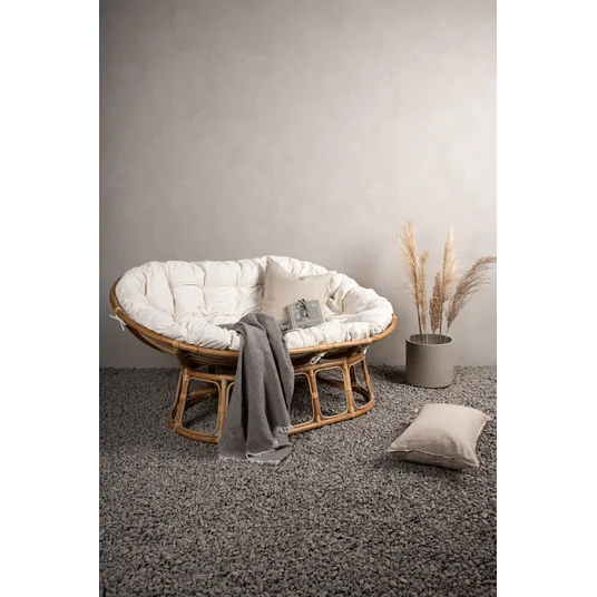 Mamasan Rattan Love Seat Nature - Double - balta pagalvėlės - Ersätter 2107-101