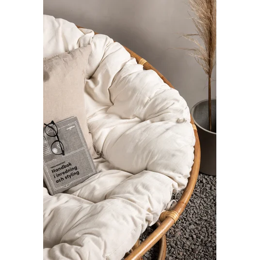 Mamasan Rattan Love Seat Nature - Double - balta pagalvėlės - Ersätter 2107-101