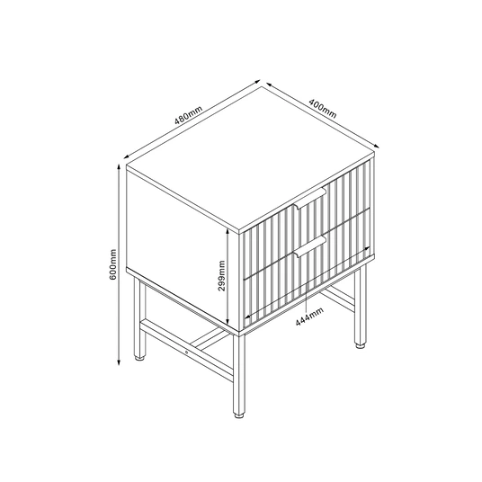Side table / night stand HELVE 48x40xH60cm, melamine