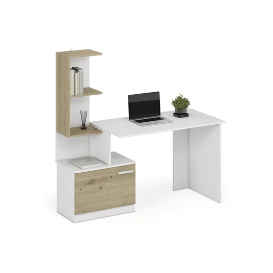 MISO desk, white / artisan oak