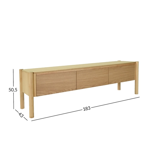 TV cabinet GARDENIA 183x43xH50,5cm, oak