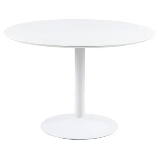 Ibiza dining table set, Top MDF white, Base steel white, Ø110x74 cm