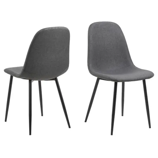 Wicklow dining table set, Top ceramic grey Batis, Base steel matt black, 140x80x75 cm