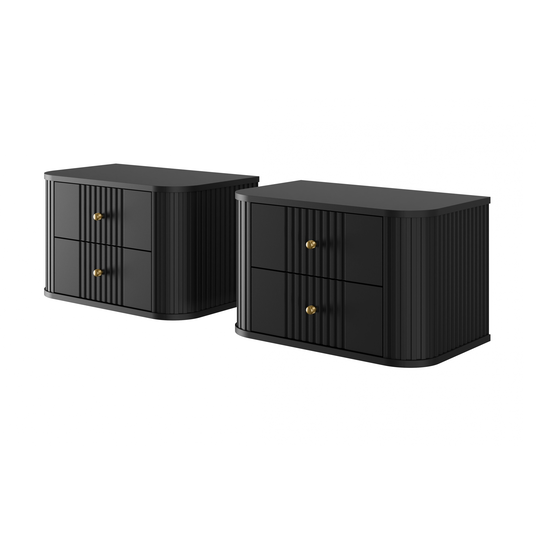 2 x VESPER NIGHT CUPBOARD 56 2SZ must mdf must mdf kuldne käepide rippkapp