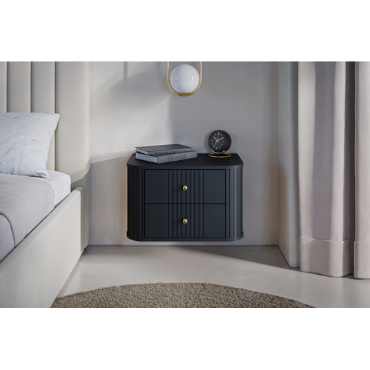 2 x VESPER NIGHT CUPBOARD 56 2SZ must mdf must mdf kuldne käepide rippkapp