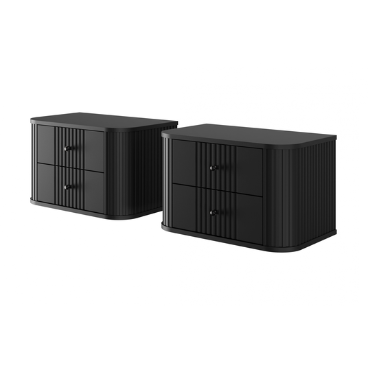 2 x VESPER NIGHT CUPBOARD 56 2SZ must mdf must käepide rippkapp