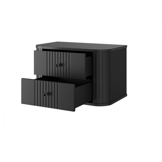 2 x VESPER NIGHT CUPBOARD 56 2SZ must mdf must käepide rippkapp
