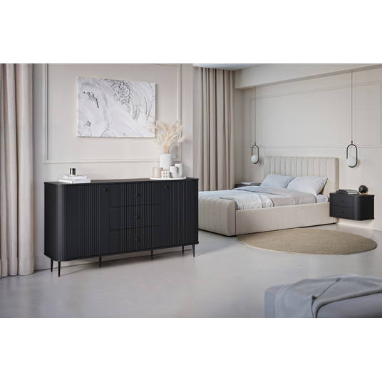 2 x VESPER NIGHT CUPBOARD 56 2SZ must mdf must käepide rippkapp