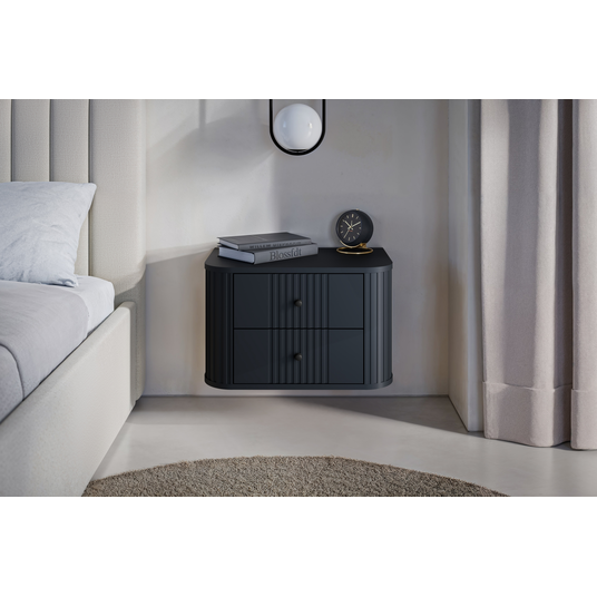 2 x VESPER NIGHT CUPBOARD 56 2SZ must mdf must käepide rippkapp