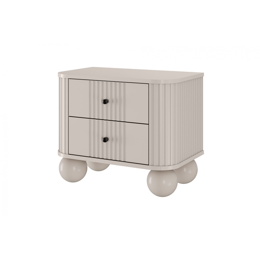 2 x VESPER öökapp 56 2SZ cashmere mdf cashmere mustad käepidemed jalad pallid