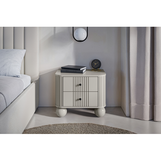 2 x VESPER öökapp 56 2SZ cashmere mdf cashmere mustad käepidemed jalad pallid