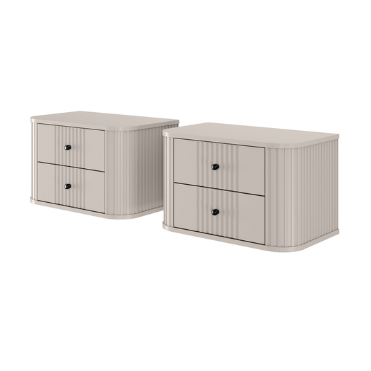 2 x VESPER öökapp 56 2SZ cashmere mdf cashmere mustad käepidemed rippuvad