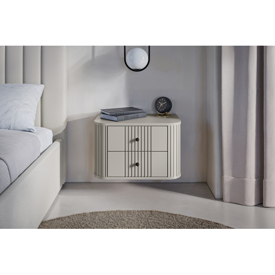 2 x VESPER öökapp 56 2SZ cashmere mdf cashmere mustad käepidemed rippuvad